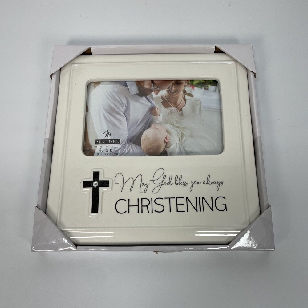"May God Bless You Today And Always" Picture Frame 8" x 8" Porcelain 4" x 6"